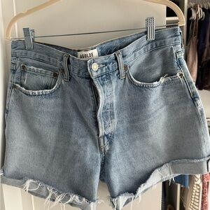 Agolde Light Blue Jean Shorts